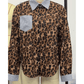 Shay Leopard Print Patchwork Long Sleeve Shirt