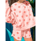Marci Pink Polka Dot Print Drop Shoulder Pullover Drawstring Shorts Set