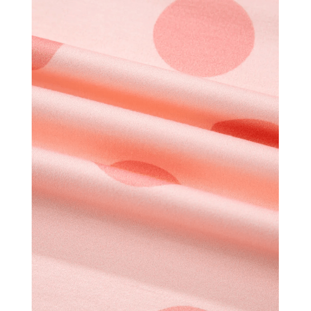 Marci Pink Polka Dot Print Drop Shoulder Pullover Drawstring Shorts Set