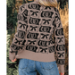 Black Bows & Horseshoes Pattern Western Fashion Print Sweater