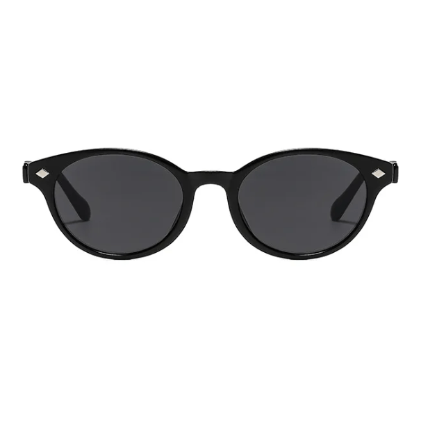 Black Retro Round Frame Bow Detail Sunglasses