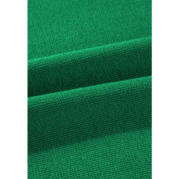 Tatina Kelly Green Contrast Trim Half Sleeve Top Drawstring Pants Loose 2pcs Sweater Suit