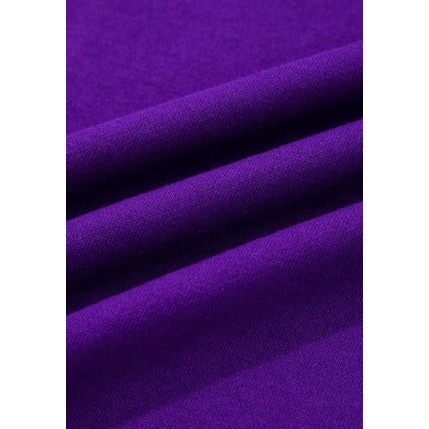 Purple Varsity Contrast Banded Sleeve Shift Sweatshirt Dress