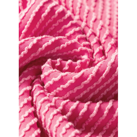 Janece Pink Corded Knit Short Sleeve T Shirt and Wide Leg Pants Set