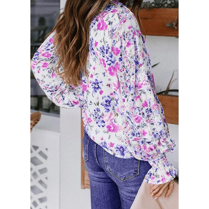 Suzzet Cakewalk Floral Smocked Blouse
