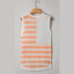 Beige Stripe USA Flag Notched Neckline Loose Sweater Tank