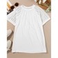 Parkin White Seamed Detail Contrast Lace Raglan Sleeve Tee