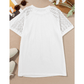 Parkin White Seamed Detail Contrast Lace Raglan Sleeve Tee