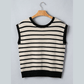 Haiden Black Stripe Bow Applique REVERSIBLE Short Sleeve Sweater