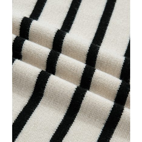 Haiden Black Stripe Bow Applique REVERSIBLE Short Sleeve Sweater