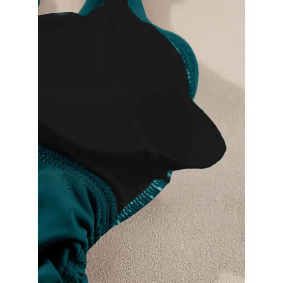 Rach Sea Green Drawstring Tummy Control Mix-and-match 2pcs Tankini Swimsuit