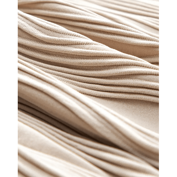 Donetta Khaki Wavy Textured Ruffle Sleeve Top