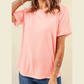 Valeria Pink Casual Plain Crew Neck Tee