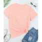 Valeria Pink Casual Plain Crew Neck Tee