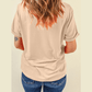 Valeria Khaki Casual Plain Crew Neck Tee