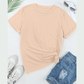 Valeria Khaki Casual Plain Crew Neck Tee