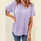 Valeria Orchid Casual Plain Crew Neck Tee