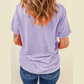 Valeria Orchid Casual Plain Crew Neck Tee