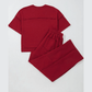Dorcas Red Drop Shoulder Boxy Tee and Barrel Pants Set