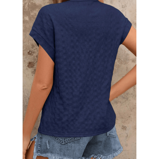 Joie Navy Textured Batwing Sleeve Tee