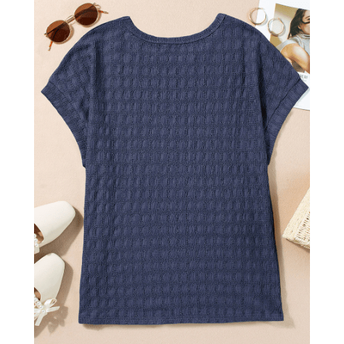 Joie Navy Textured Batwing Sleeve Tee