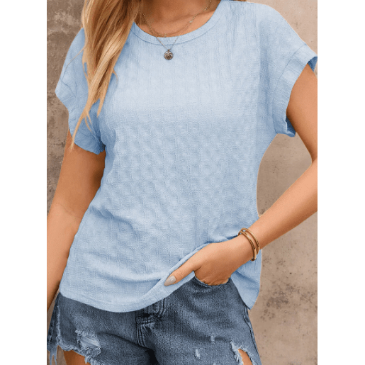 Joie Light Blue Textured Batwing Sleeve Tee
