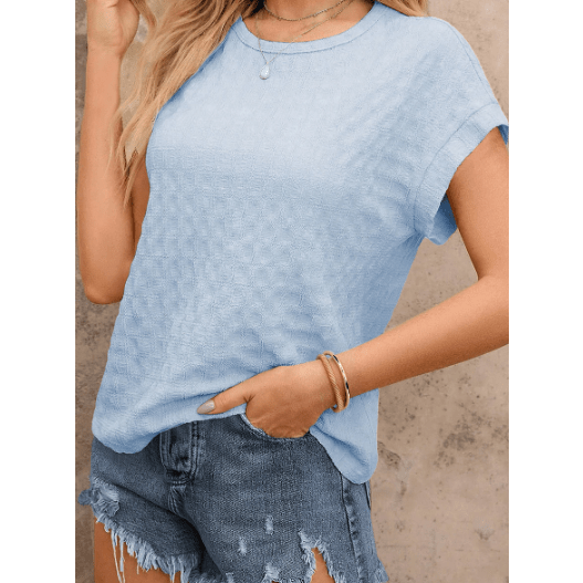 Joie Light Blue Textured Batwing Sleeve Tee
