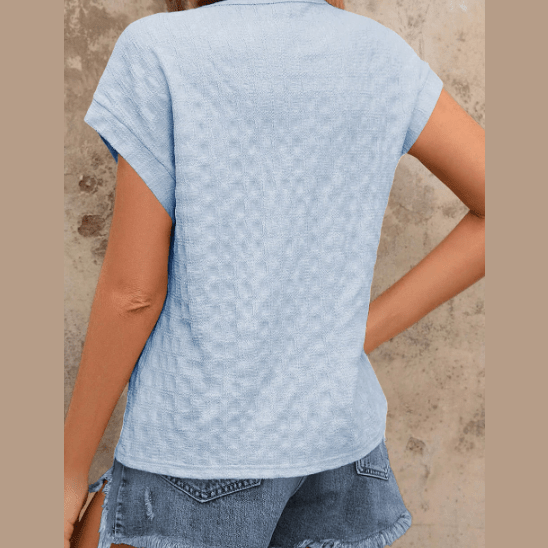 Joie Light Blue Textured Batwing Sleeve Tee