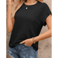 Joie Black Textured Batwing Sleeve Tee