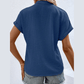 Jackee Sail Blue Notched Neck Batwing Sleeve Lightweight Blouse