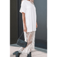 Phillis White Floral Patchwork Short Sleeve T Shirt Loose Maxi Dress
