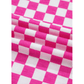 Addyson Pink Checkered Print Half Sleeve Tee 2pcs Lounge Pant Set