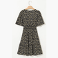 Anne Black Print Wrap V Neck Short Sleeve High Waistband Mini Dress