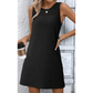 Stormi Black Textured Lace Hollowed Detail Sleeveless Mini Dress