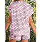 SALE!!!  Kaden Purple Polka Dot Print Short Set