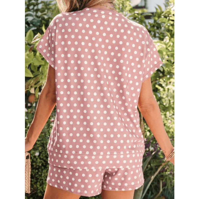 SALE!!!  Kaden Pink Polka Dot Print Short Set