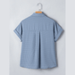 Emilee Sky Blue Dotted Print Cuffed Short Sleeve Shirt