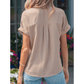 Emilee Khaki Dotted Print Cuffed Short Sleeve Shirt