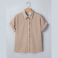 Emilee Khaki Dotted Print Cuffed Short Sleeve Shirt