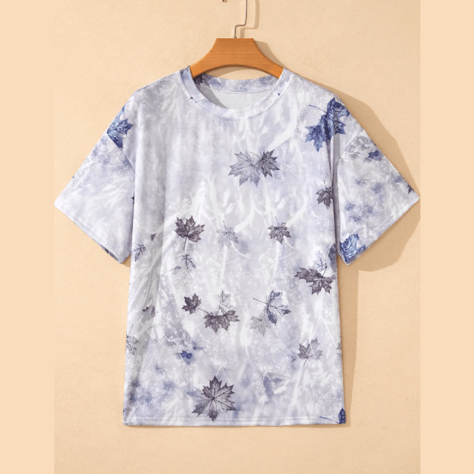 Lindy Grey Camouflage Woodland Print Drop Shoulder Tunic Tee
