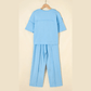 Dorcas Light Blue Drop Shoulder Boxy Tee and Barrel Pants Set