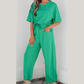 Dorcas Green Drop Shoulder Boxy Tee and Barrel Pants Set