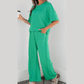 Dorcas Green Drop Shoulder Boxy Tee and Barrel Pants Set