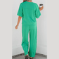Dorcas Green Drop Shoulder Boxy Tee and Barrel Pants Set