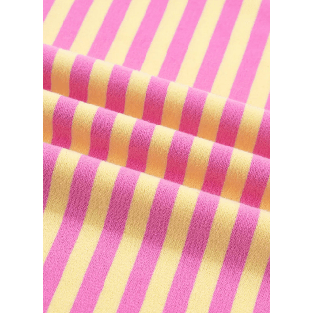 Hollyn Pink Stripe Drop Shoulder Boxy Casual Terry Short Set