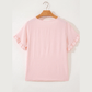 Jeri Pink Ruffle Trim Short Sleeve Blouse
