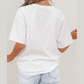 Jeanann White Color Block Chest Pocket Patched Casual Short Sleeve Top