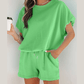 Hadlee Green Puffy Loose Top Drawstring Shorts 2pcs Outfit