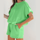 Hadlee Green Puffy Loose Top Drawstring Shorts 2pcs Outfit