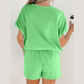 Hadlee Green Puffy Loose Top Drawstring Shorts 2pcs Outfit